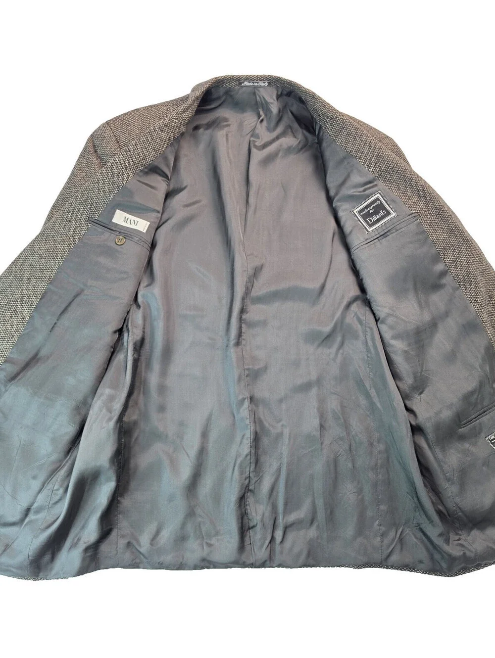 Mani By Giorgio Armani Vintage Pure Wool Gray 3 Pocket Sport Coat Blazer Men 44L